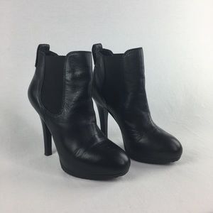 Jessica Simpson Women’s 7B Leather Booties Black